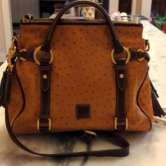 Dooney & Bourke Ostrich Medium Satchel - Picture 1 of 16